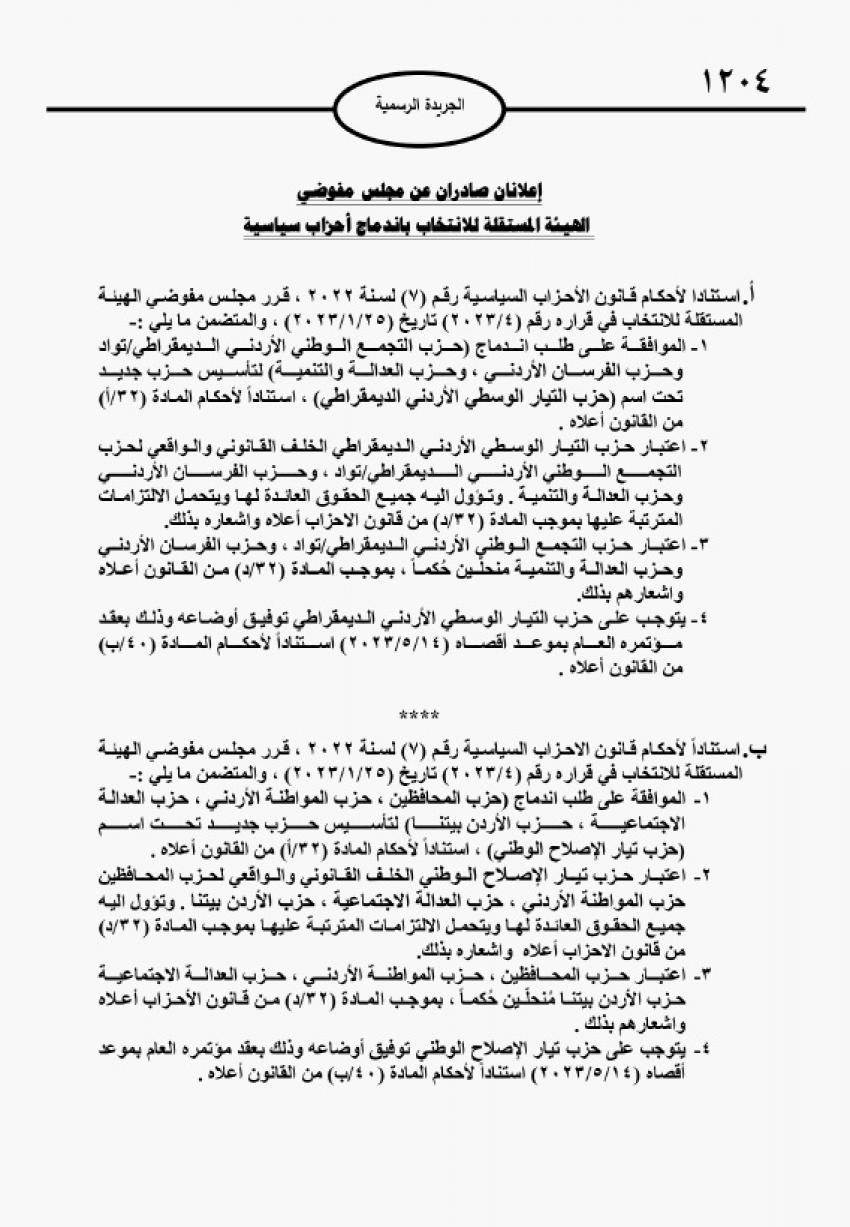 اندماج أحزاب سياسية واعتبار أخرى مُنحلة حُكما (أسماء)