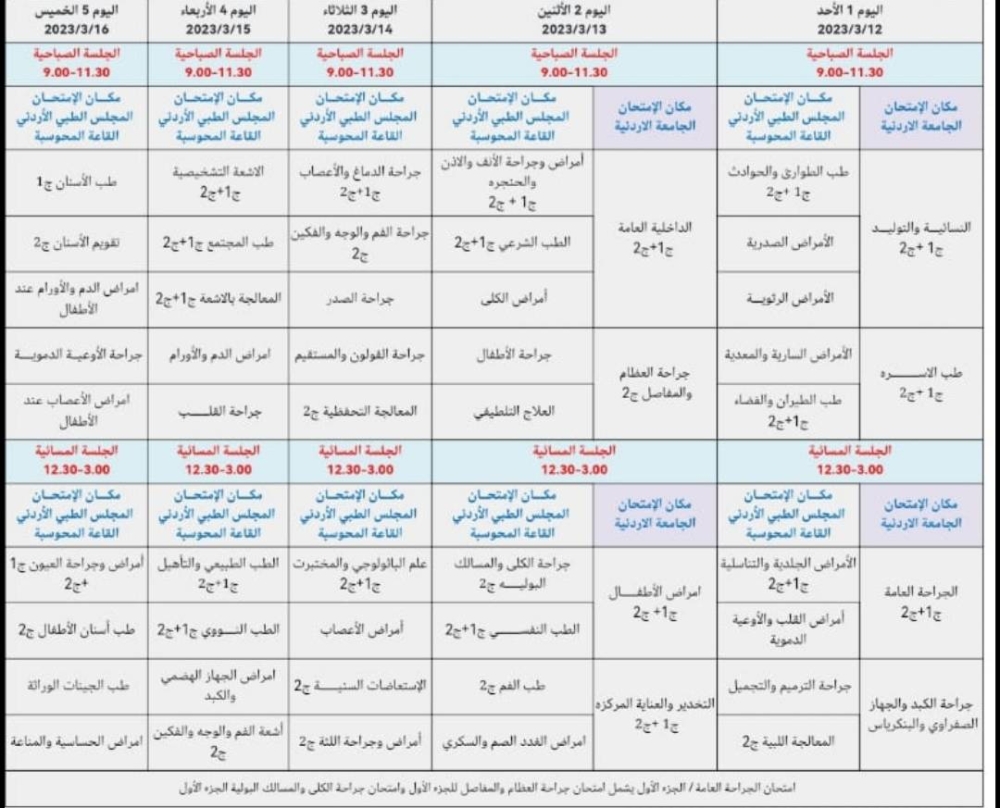 امتحانات البورد الأردني.. الأحد (جدول)