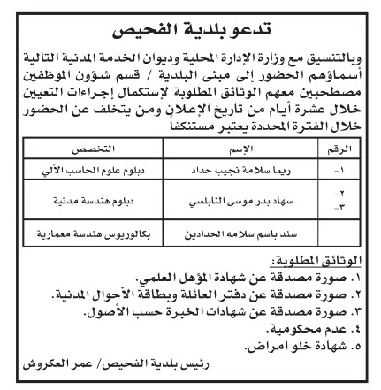 مدعوون لإجراء الامتحان التنافسي - أسماء