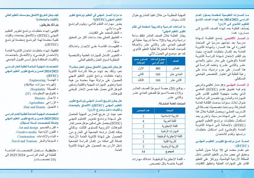 التربية تصدر نشرة توضيحية لمسار التعليم المهني الجديد