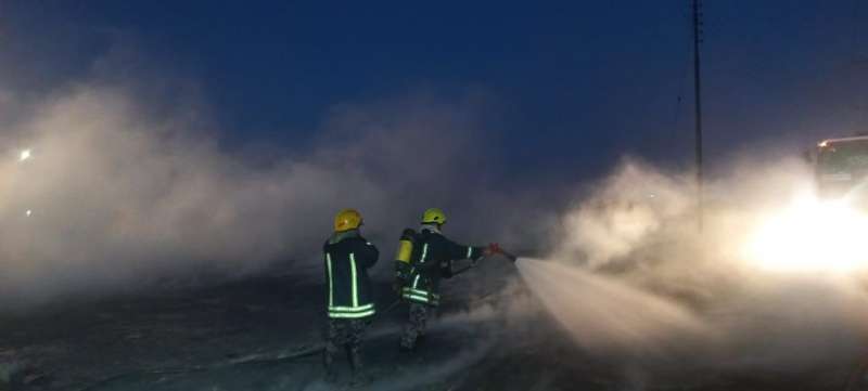 وفاتان و5 إصابات بحريق مخازن “بوليسترين” في عمان
