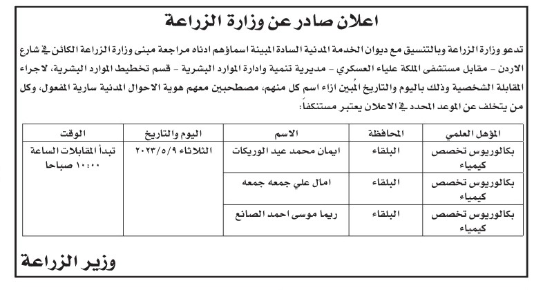 وظائف شاغرة ومدعوون للتعيين (أسماء + تفاصيل)