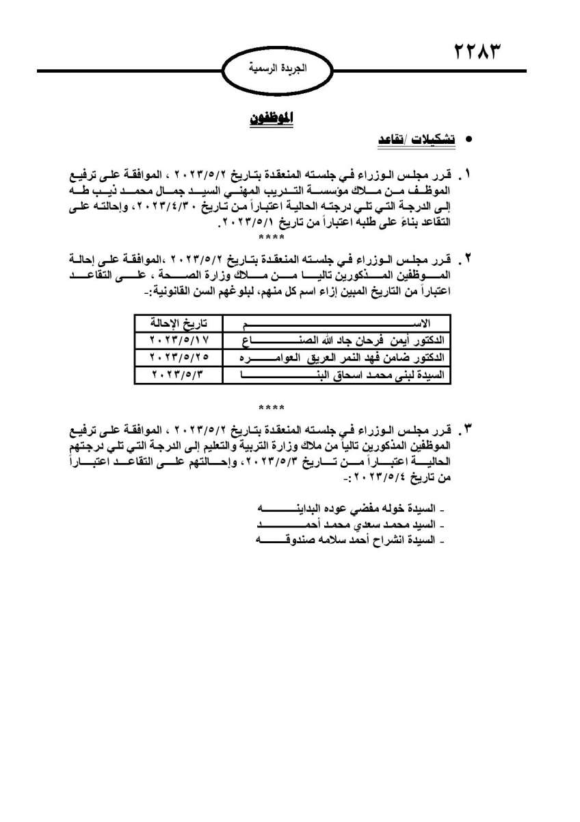 تنقلات وترقيات في التربية (أسماء)