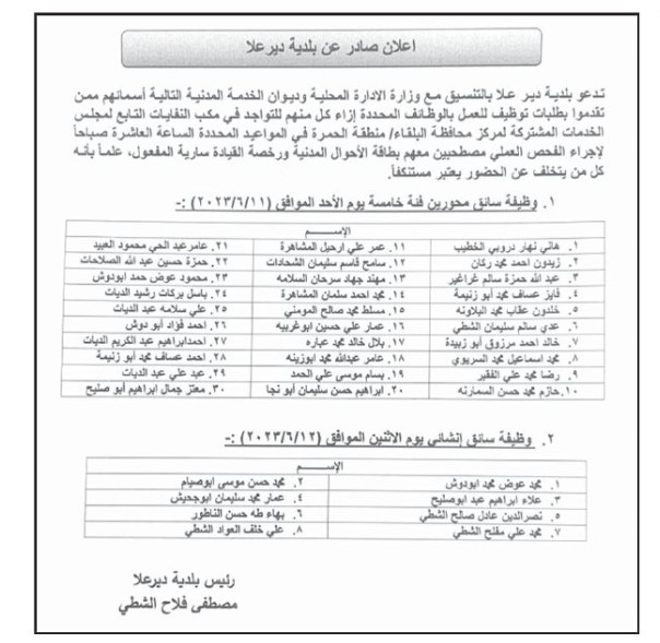 وظائف شاغرة ومدعوون لإجراء الامتحان التنافسي - اسماء