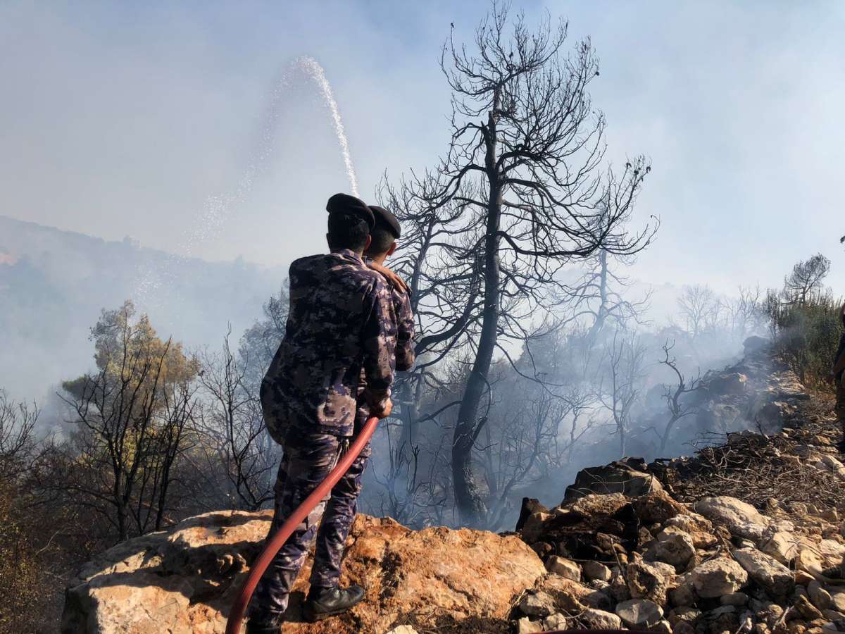 الامن يعلن اخماد حريق غابة الصفصافة في عجلون - صور