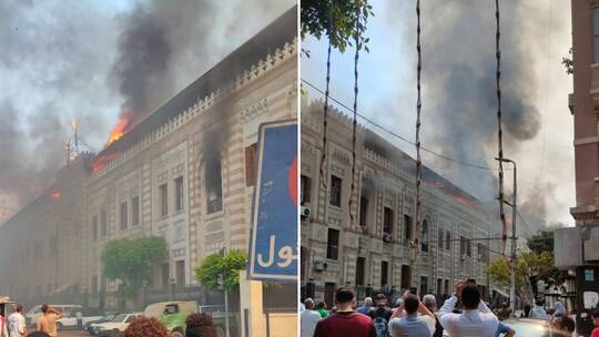 اندلاع حريق ضخم في مبنى وزارة الأوقاف المصرية القديم وسط القاهرة (فيديو+ صور)