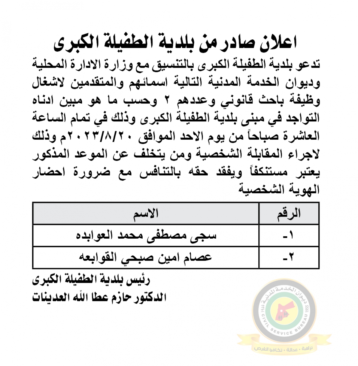 مدعوون لاستكمال إجراءات التعيين في الصحة - أسماء