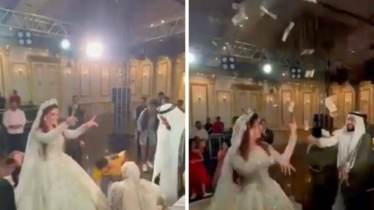 تفاصيل جديدة حول فيديو سعودي يرشّ النقود على عروسه المصرية خلال حفل زفافهما