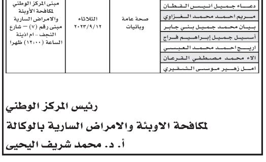 وظائف شاغرة ومدعوون لاستكمال إجراءات التعيين (أسماء)