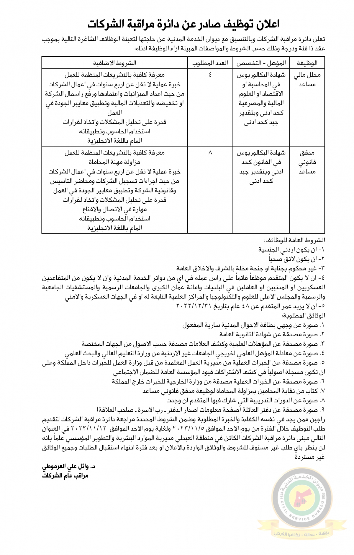 وظائف شـاغرة ومدعوون للتعيين - تفاصيل