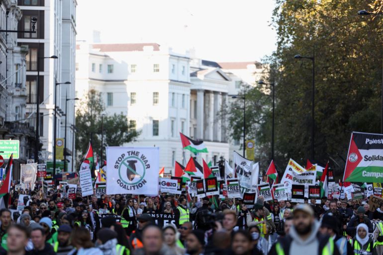 مظاهرة مليونية في لندن.. ومئات الآلاف في فرنسا وبلجيكا للمطالبة بوقف العدوان على غزة