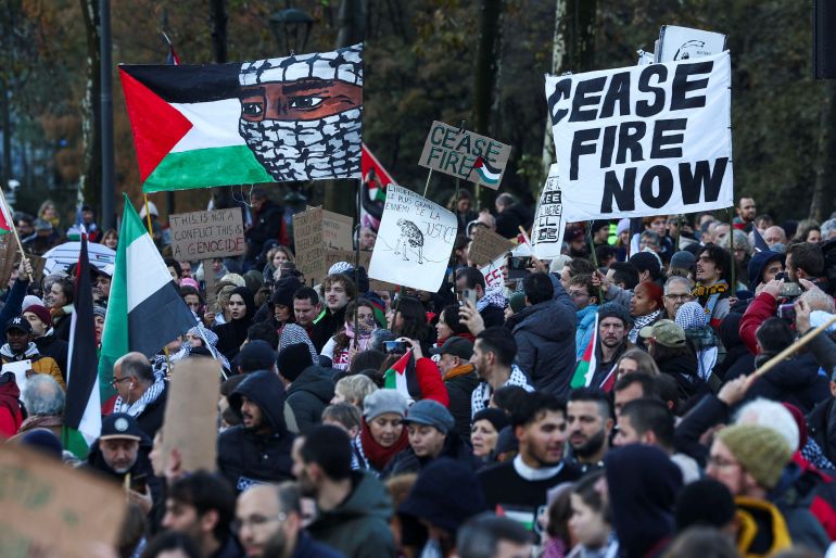 مظاهرة مليونية في لندن.. ومئات الآلاف في فرنسا وبلجيكا للمطالبة بوقف العدوان على غزة