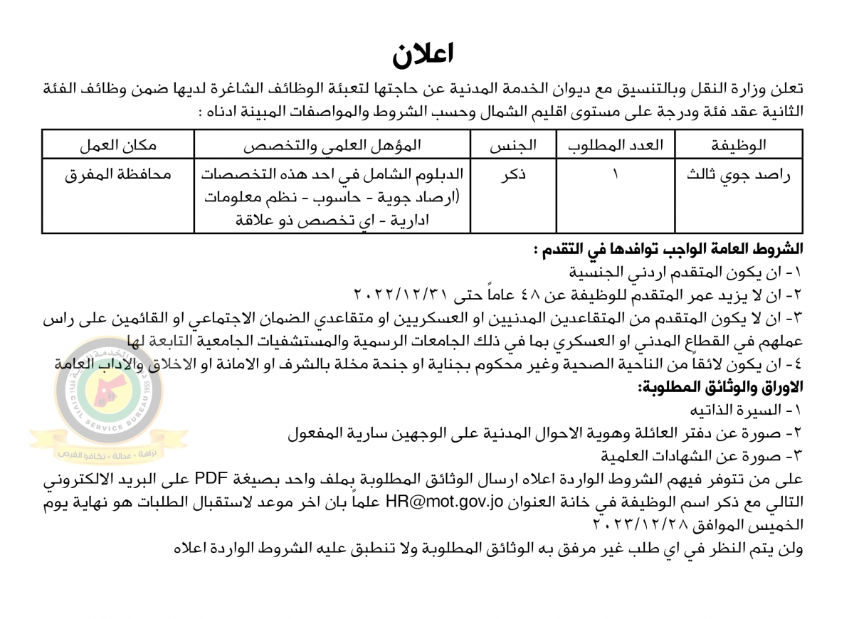 وظائف شـاغرة ومدعوون للتعيين - تفاصيل