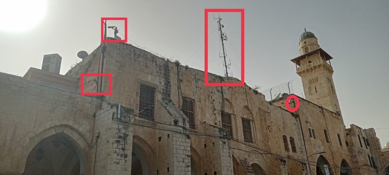 قوات الاحتلال تنصب كاميرات مراقبة على سور المسجد الأقصى الغربي