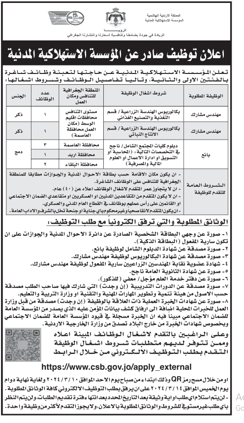 وظائف شاغرة ومدعوون للتعيين في مؤسسات حكومية (أسماء)