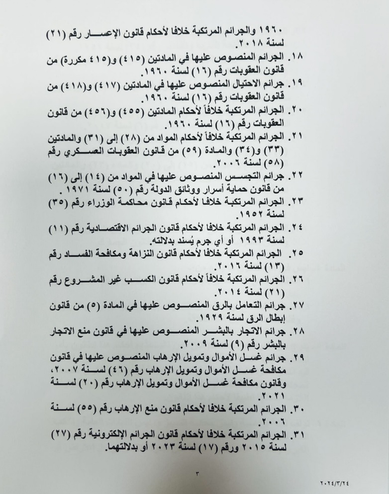 الاردن24 تنشر النص الكامل لمشروع قانون العفو العام لسنة 2024.. والجرائم المستثناة من العفو