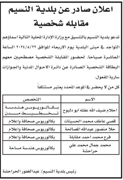 وظائف في الاردن والسعودية.. ومدعوون للتعيين في عدة تخصصات ومؤسسات - اسماء