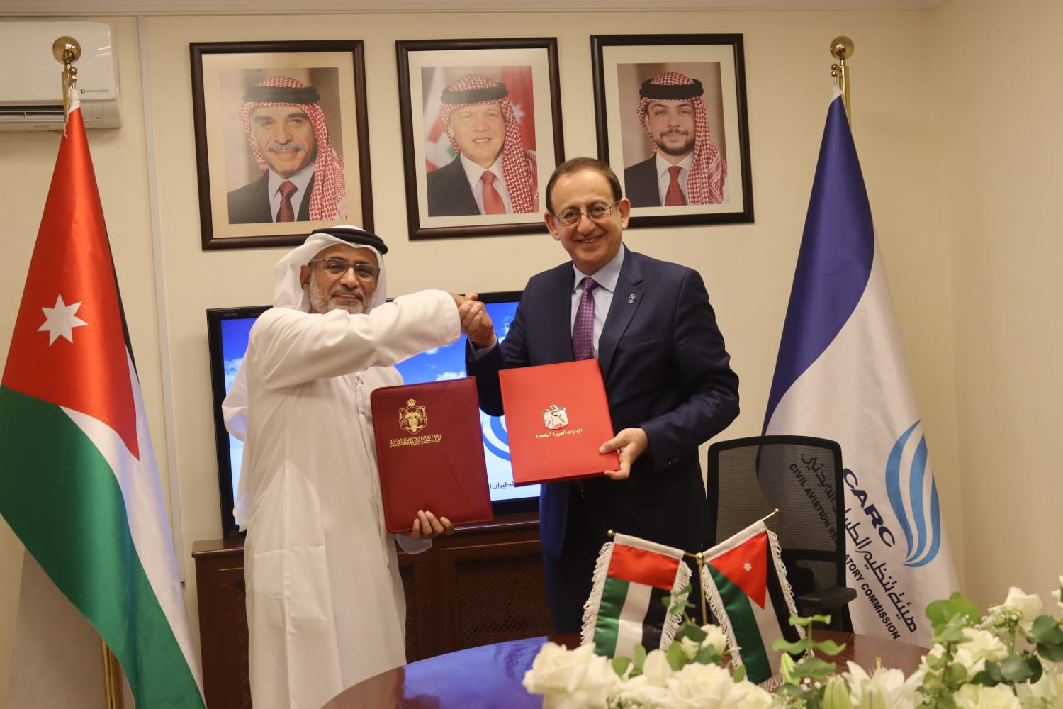 توقيع مذكرتي تفاهم بين الهيئة العامة للطيران المدني الإماراتي وهيئة تنظيم الطيران المدني الاردني