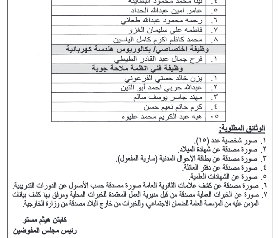 وظائف شاغرة  ومدعوون للامتحان التنافسي - أسماء