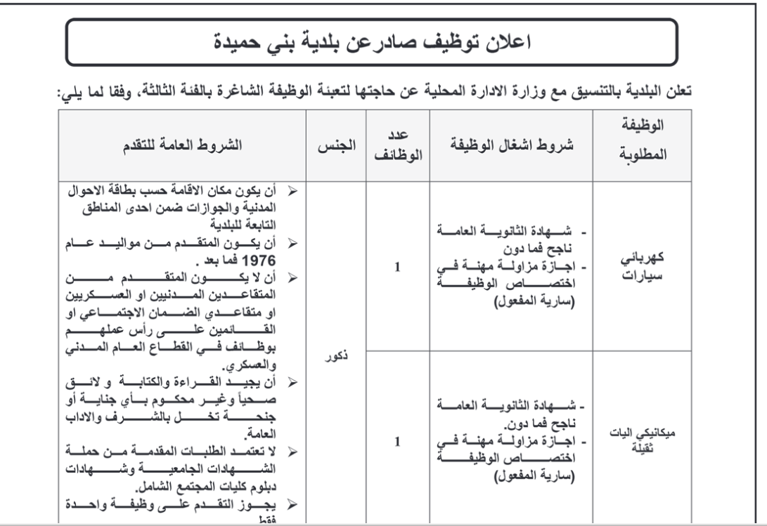   الناجحون في الامتحان التنافسي وظائف شاغرة - أسماء