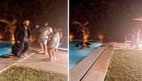 تامر حسني ضحية ابنته في حمام السباحة