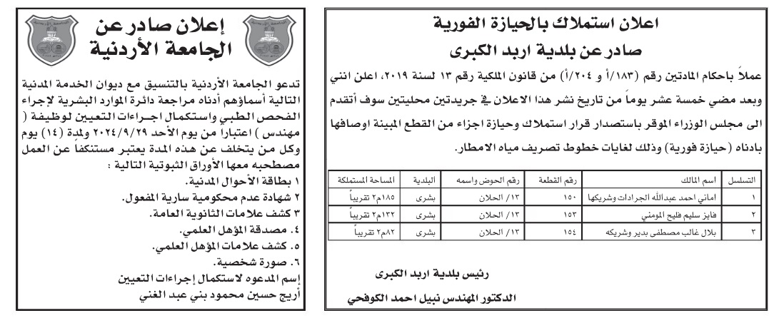 وظائف شاغرة ومدعوون للتعيين- تفاصيل