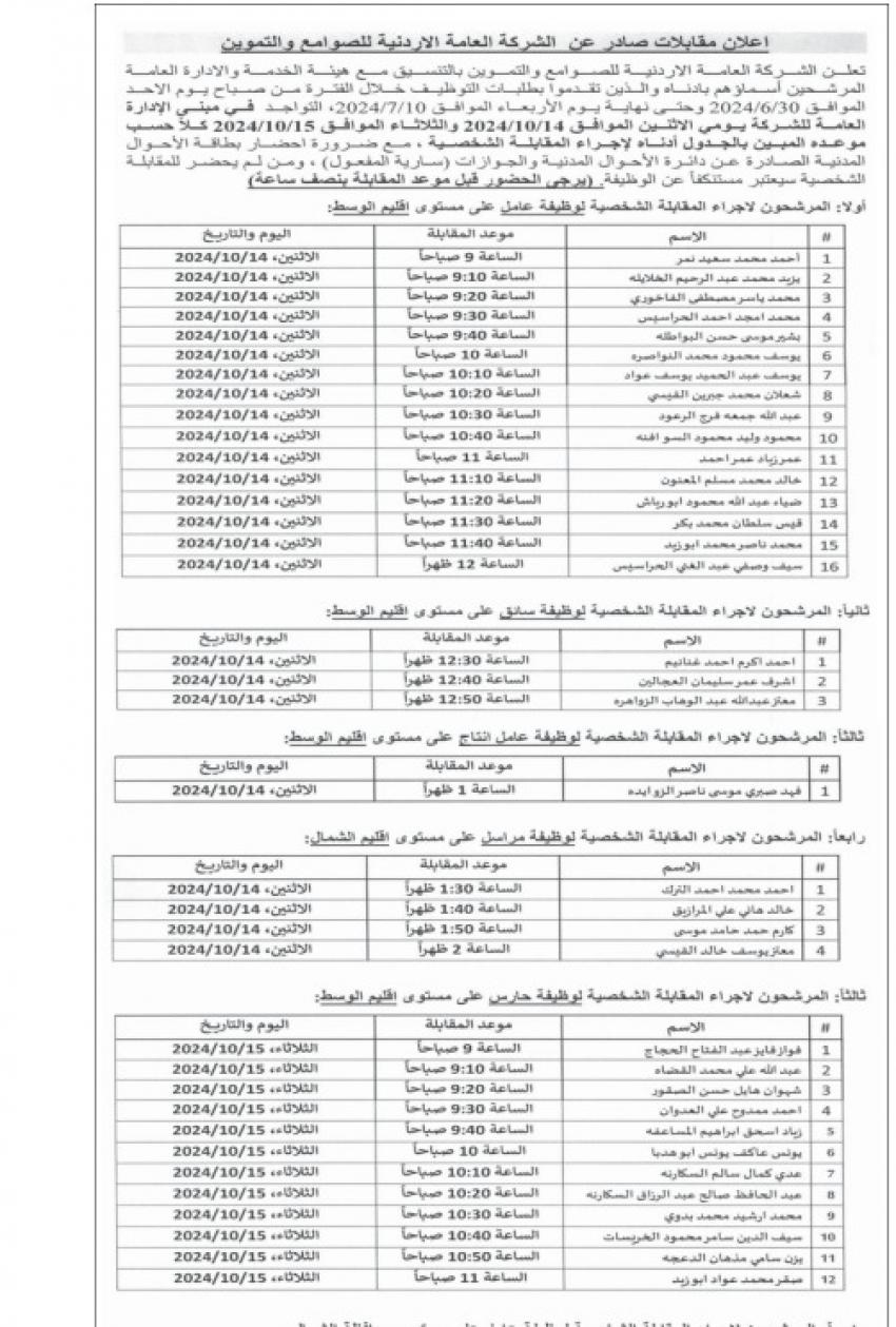 عاجل - مدعوون للامتحان التنافسي واستكمال التعيين (أسماء)