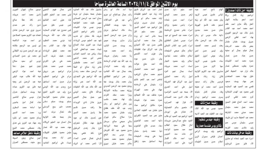 عاجل - وظائف شاغرة ومدعوون لاجراء الامتحان التنافسي (أسماء)