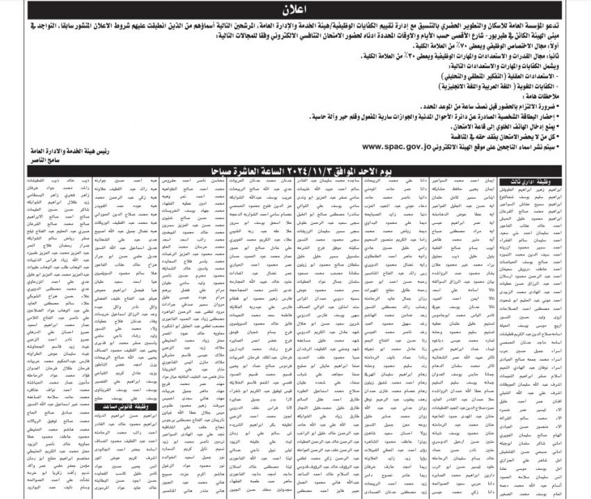 هيئة الخدمة والادارة العامة تعلن وظائف شاغرة ومدعوون للتعيين (أسماء)