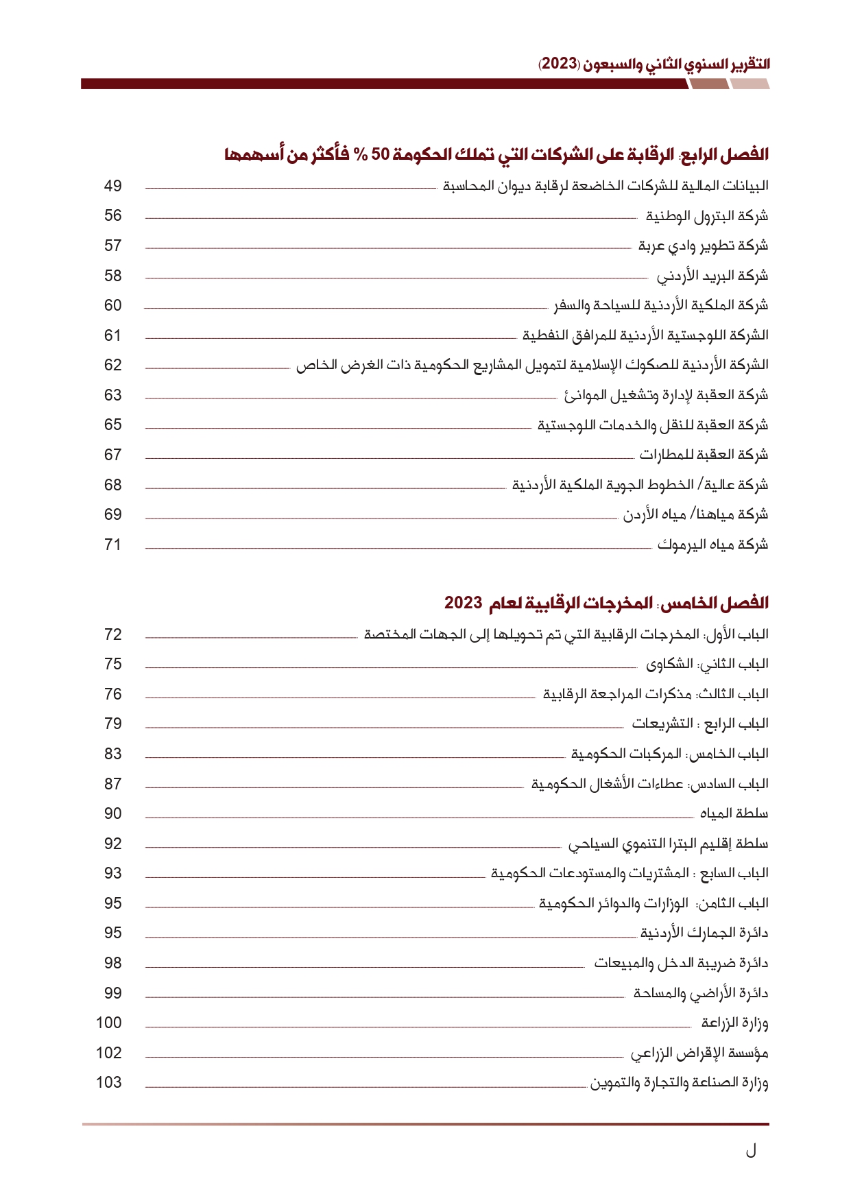 ديوان المحاسبة ينشر تقريره السنوي لعام 2023 متضمنا مخالفات في معظم المؤسسات - نصّ التقرير