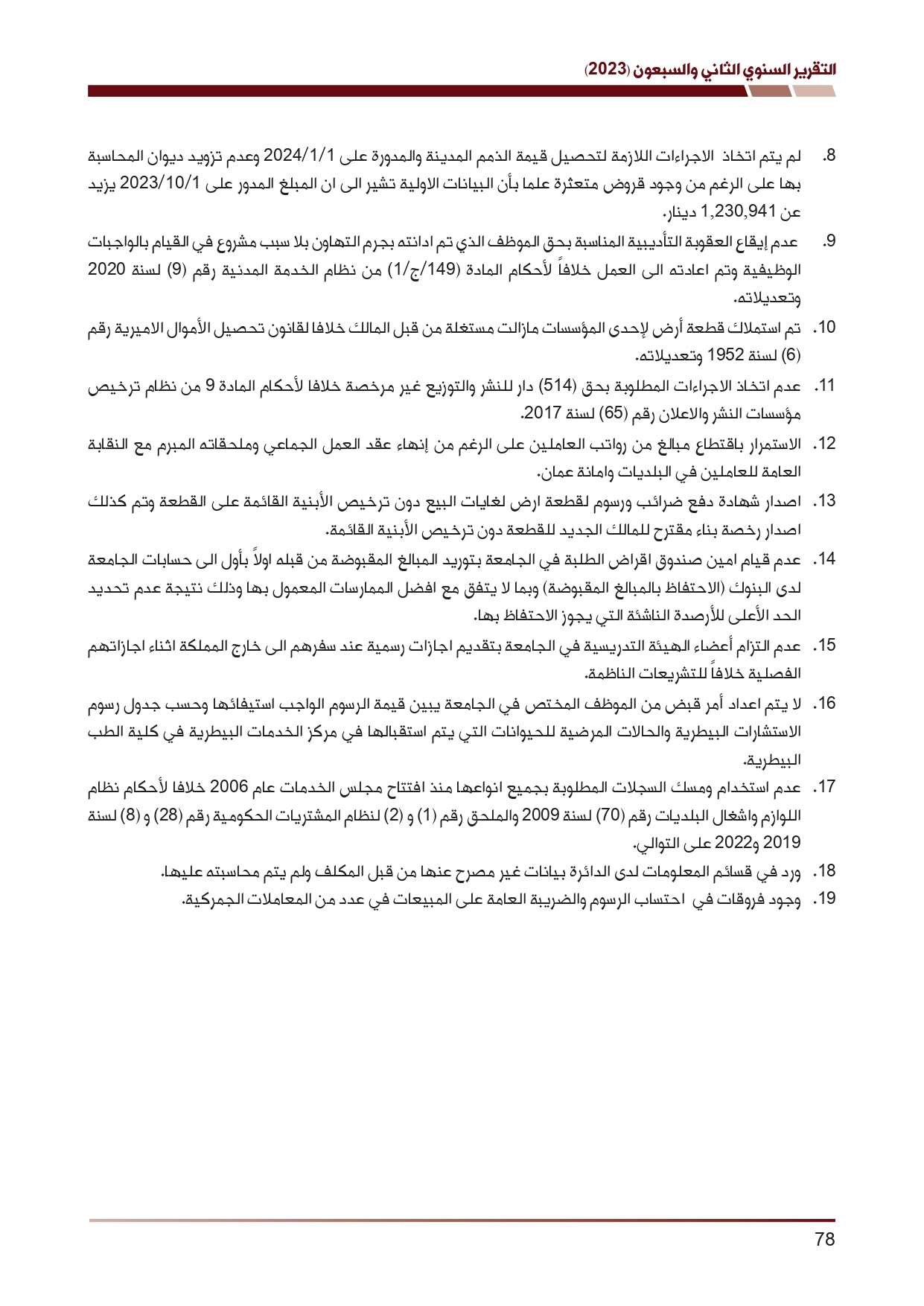 ديوان المحاسبة ينشر تقريره السنوي لعام 2023 متضمنا مخالفات في معظم المؤسسات - نصّ التقرير