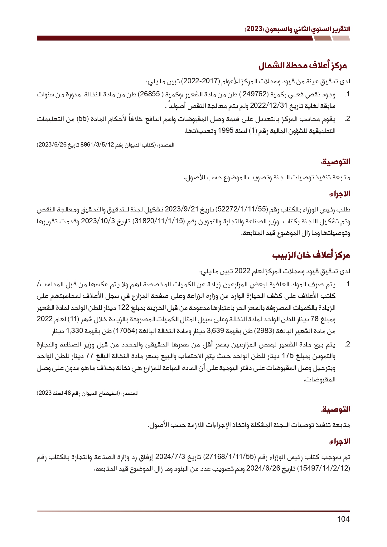 ديوان المحاسبة ينشر تقريره السنوي لعام 2023 متضمنا مخالفات في معظم المؤسسات - نصّ التقرير