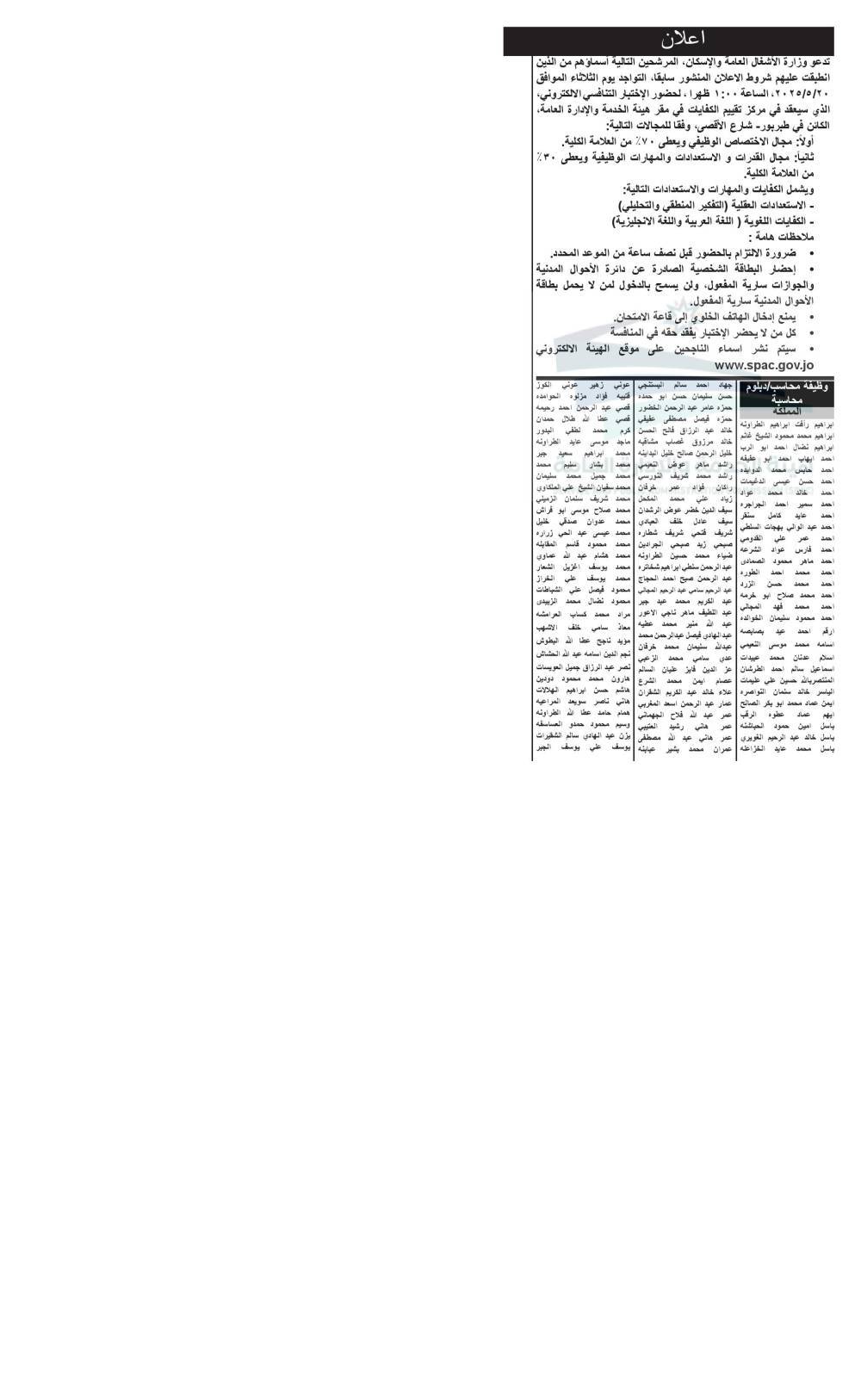 هيئة الخدمة تدعو مئات المرشحين للامتحان التنافسي (أسماء)