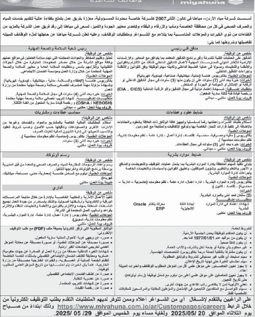شواغر ومدعوون للامتحان التنافسي والمقابلات (أسماء)  