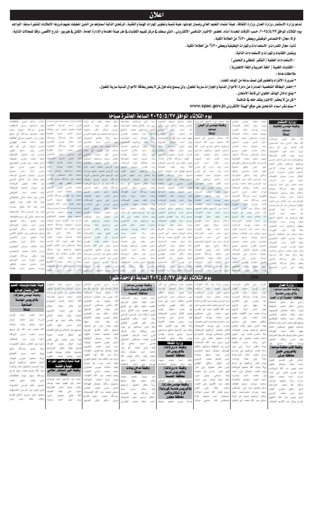 الناجحون في الامتحان التنافسي ومدعوون للتعيين - أسماء