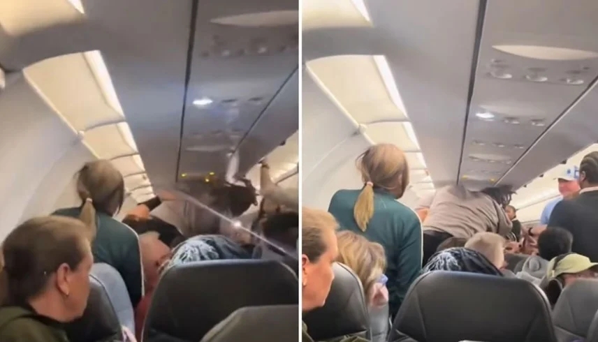 رعب في الجو.. فيديو يوثق محاولة قتل على متن طائرة