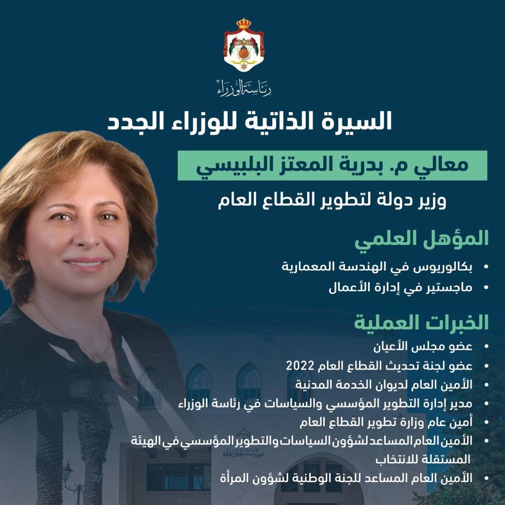 السير الذاتية للوزراء الجدد في حكومة جعفر حسان عاجل