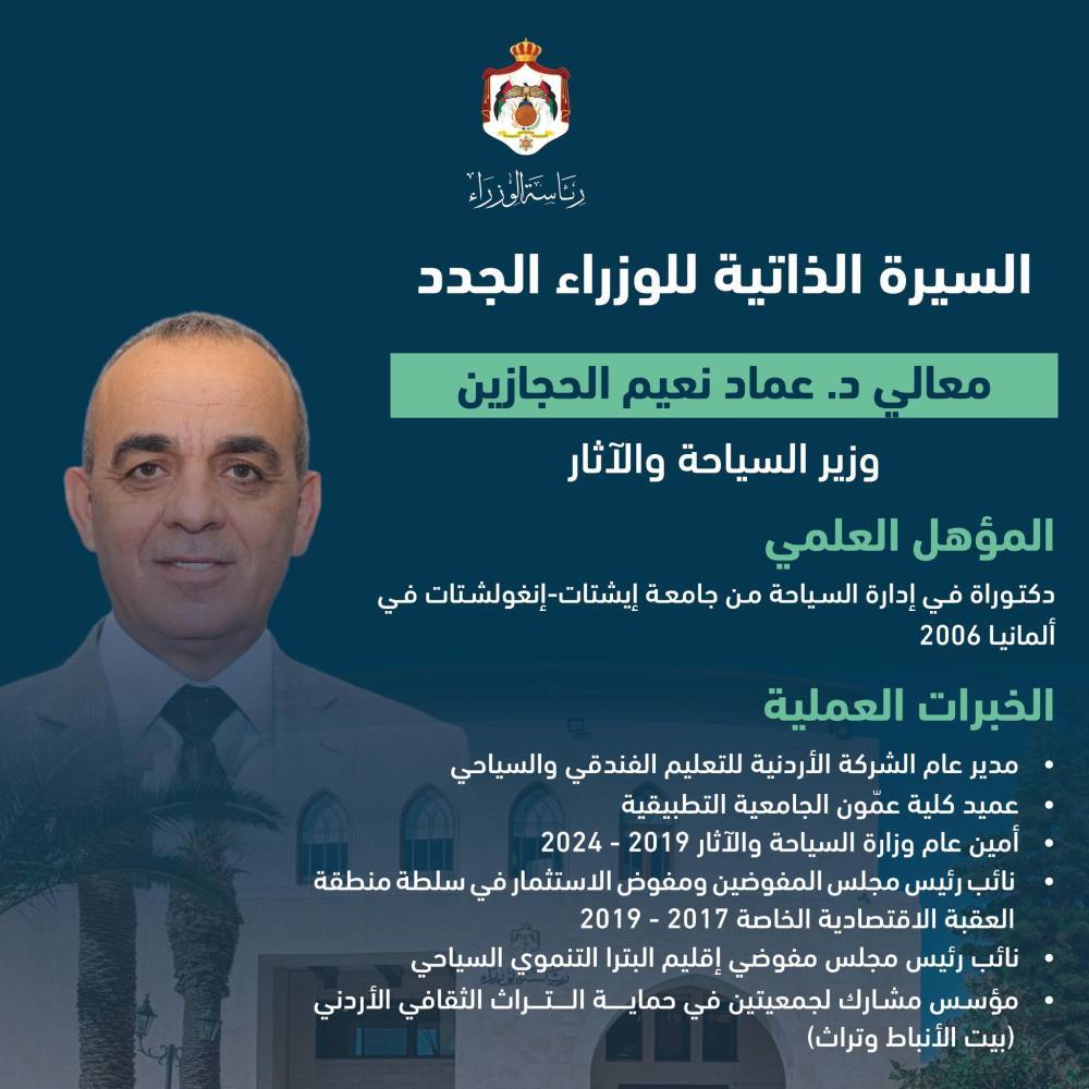 السير الذاتية للوزراء الجدد في حكومة جعفر حسان عاجل