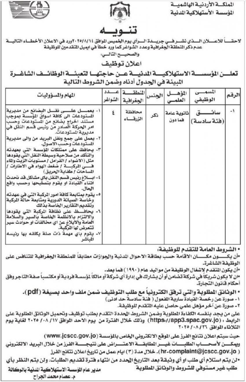 وظائف حكومية شاغرة (تفاصيل)