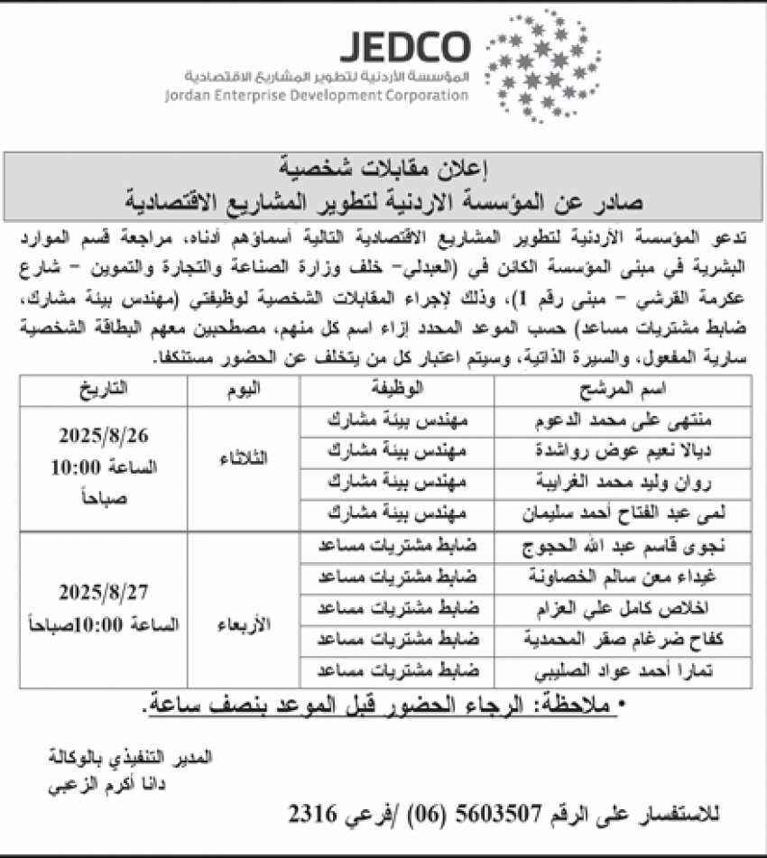 الناجحون في الامتحان التنافسي ومدعوون للتعيين - أسماء