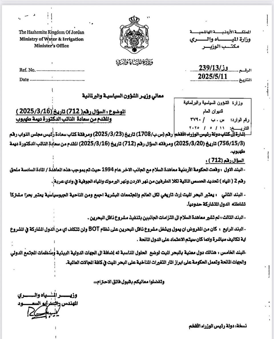 النائب ديمة طهبوب تكتب : بالورقة والقلم: كم خسرنا بسبب اتفاقية وادي عربة؟