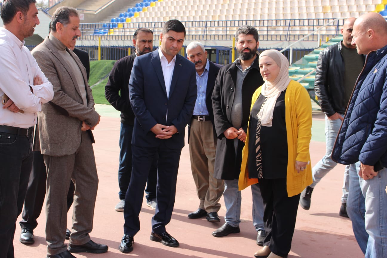 أمين عام وزارة الشباب يطلع على الصيانة الجارية في مدينة الحسن للشباب - صور