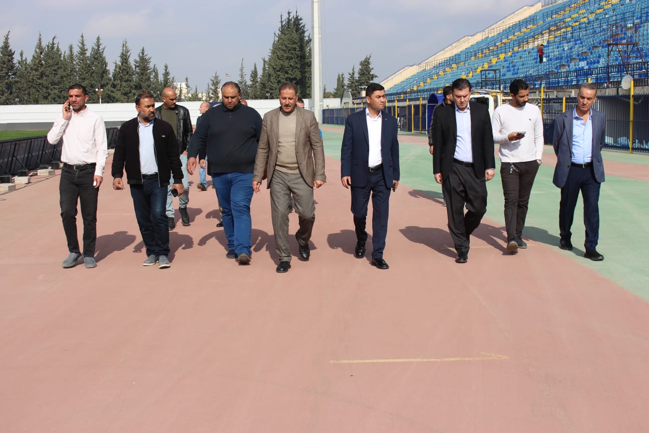 أمين عام وزارة الشباب يطلع على الصيانة الجارية في مدينة الحسن للشباب - صور