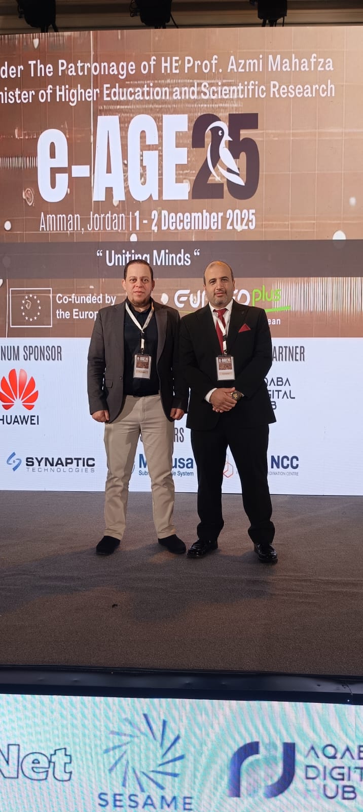 جامعة عمان العربية تشارك في المؤتمر الدولي الخامس عشر للمنظمة العربية لشبكات البحث والتعليم (e-AGE25)