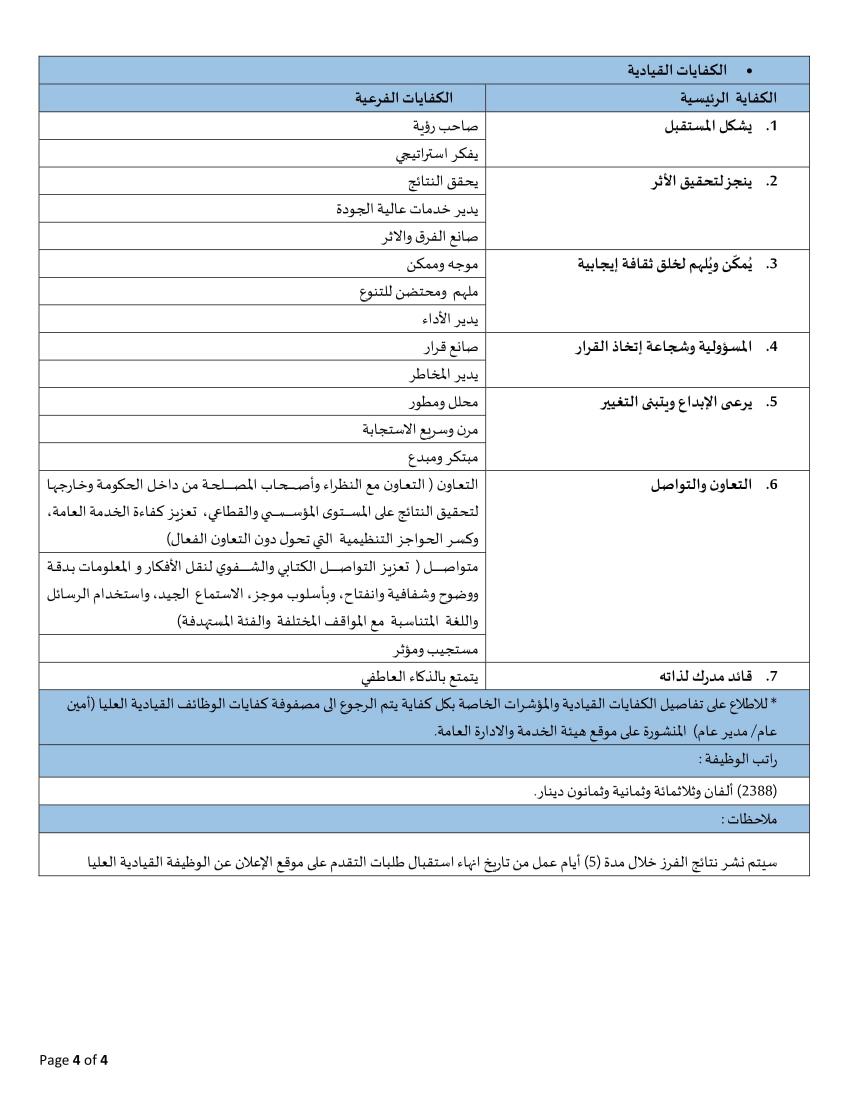 الحكومة تعلن عن وظيفة قيادية شاغرة (تفاصيل)