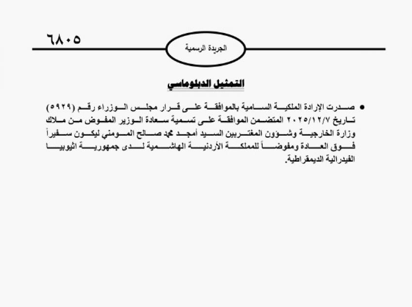 إرادات ملكية بالمومني والزغول وجبران وقاسم وسمارة