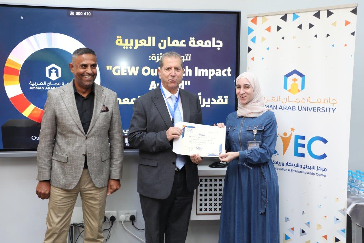 جامعة عمان العربية تكرم المشاركين في فعاليات اسبوع الريادة العالمي 2025