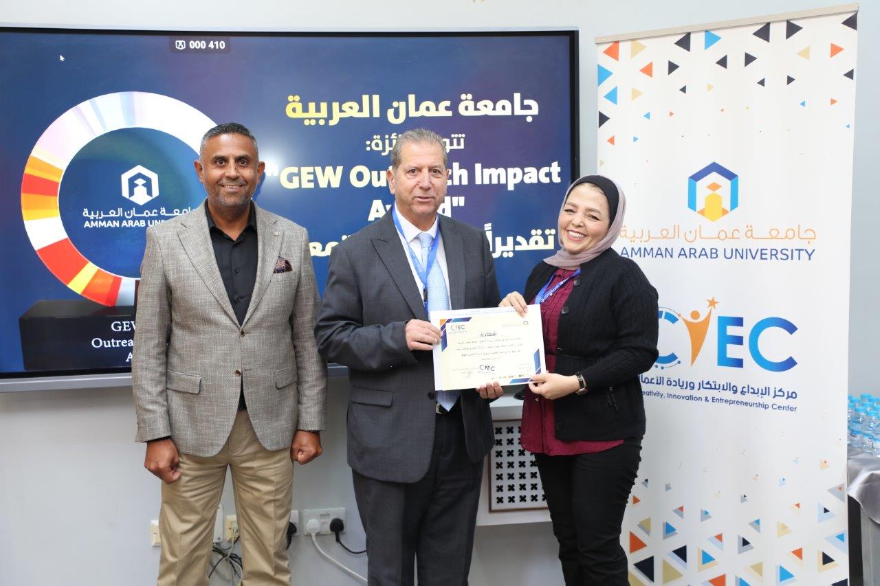 جامعة عمان العربية تكرم المشاركين في فعاليات اسبوع الريادة العالمي 2025