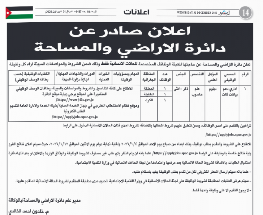 وظائف شاغرة في القطاع العام