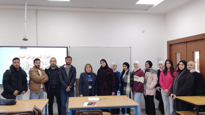 هندسة العمارة في عمان العربية تعقد ورشة عمل بعنوان  العزل الصوتي في المباني